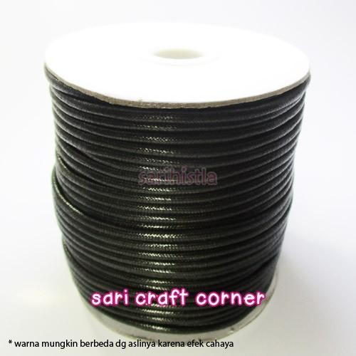 (Expert) per mtr - Tali Kilap / Korea - Korean Waxed Cotton Cord - Hitam 3mm