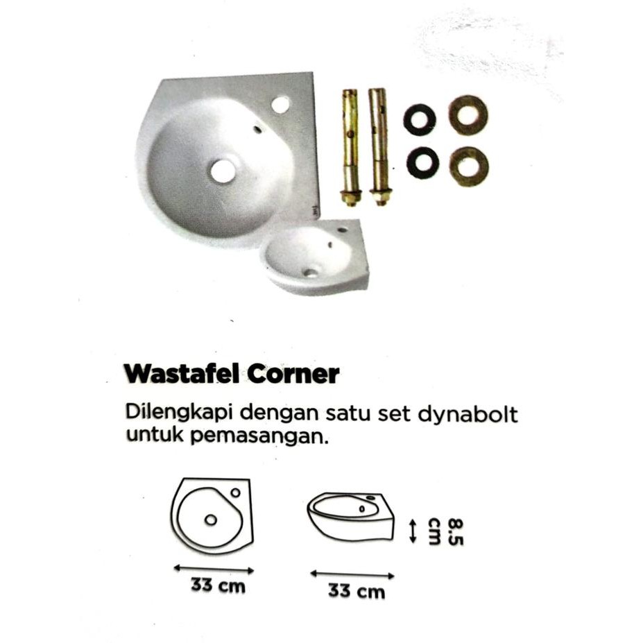Populer Wastafel Sudut Komplit Set / Westafel Keramik Cuci Tangan Kecil Mini