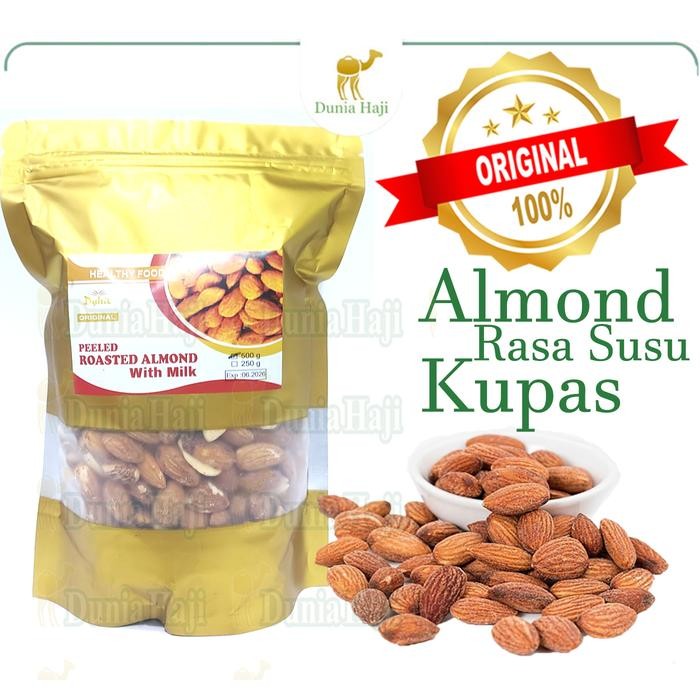 

Kacang Almond Kupas Rasa Susu Almond Arab With Milk Tanpa Cangkang Roasted Matang