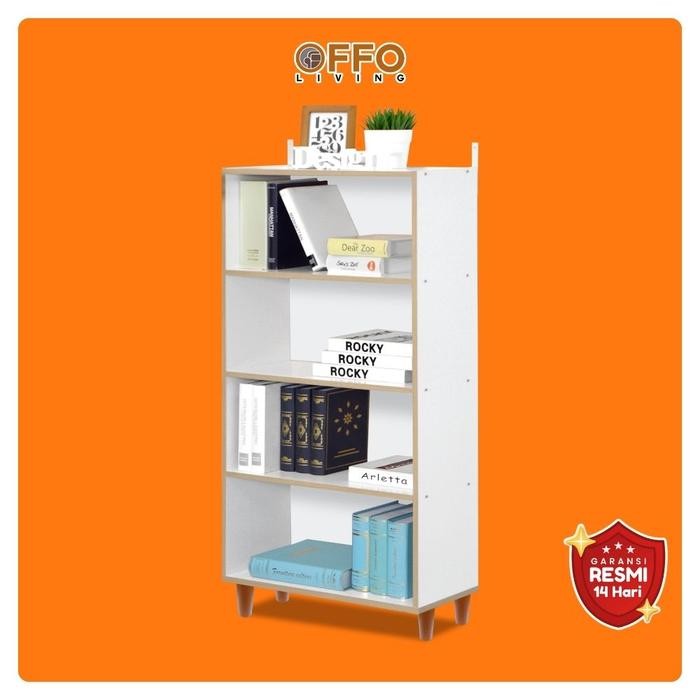 Offo Living Furniture - Rak Buku 4 Rak BC-4T-SP-WHT
