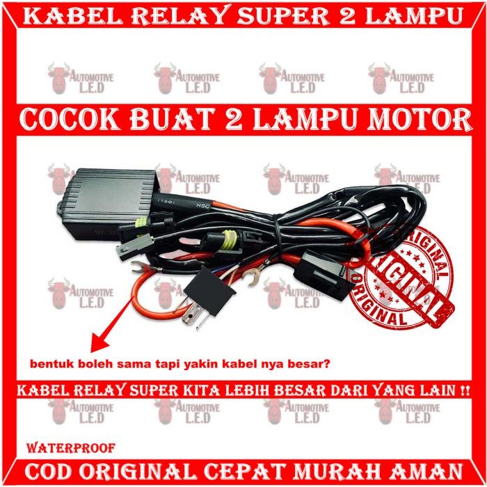 Terbaru Original Kabel Relay Mobil Relay Biled Projector Kabel Mobil Biled Lampu Projector Kabel Hid