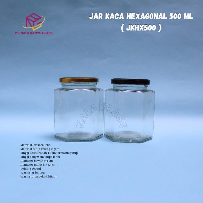 (Expert) JKHX500 botol Hexagonal 500ml / HEXAGONAL jar / botol madu selai kaca