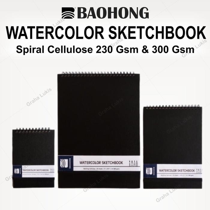 

BAOHONG WATERCOLOR SKETCHBOOK SPIRAL CELLULOSED KODE 1356
