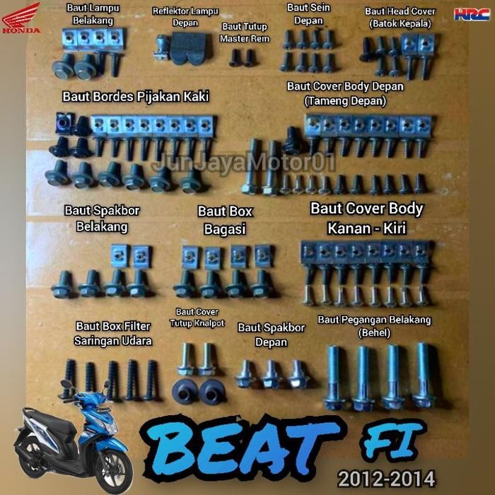 COD / Gratis Ongkir / Baut Honda Beat Fi 2012-2014 Fullset Body / Baut Honda Beat Fi 2012 - 2014