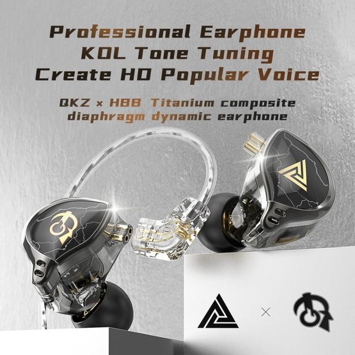 Qkz X Hbb Titanium-Coated Diaphragm Driver Hifi Earphones With Mic