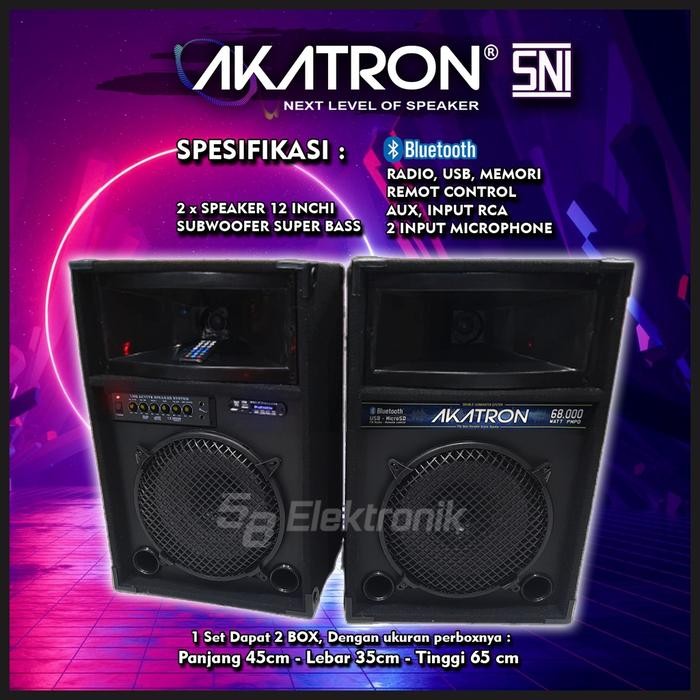 1 Set Speaker Aktif Bluetooth 12 Inch 12Inch Mic Paket Karaoke Pengajian Karaoke Hajatan Besar Jumbo