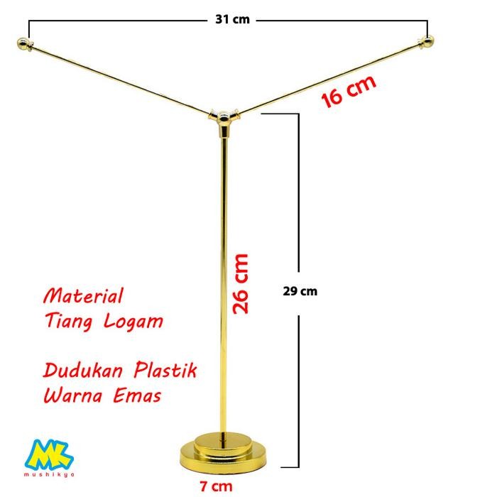 

Terlaris Y - Stand Tiang 2 Bendera Meja / Stainless Steel Flag Pole SALE