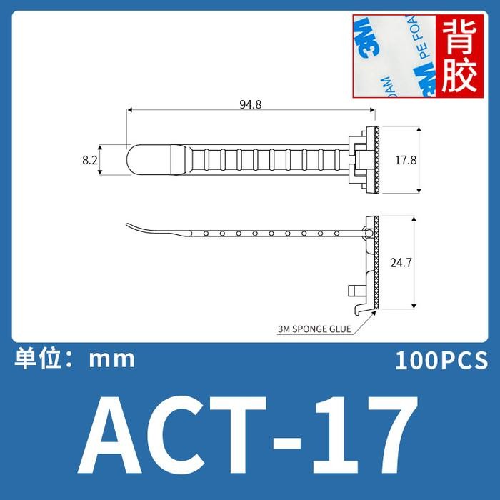 

100Pcs Klip Pengikat Perapih Kabel Ties Adhesive Wire Organizer