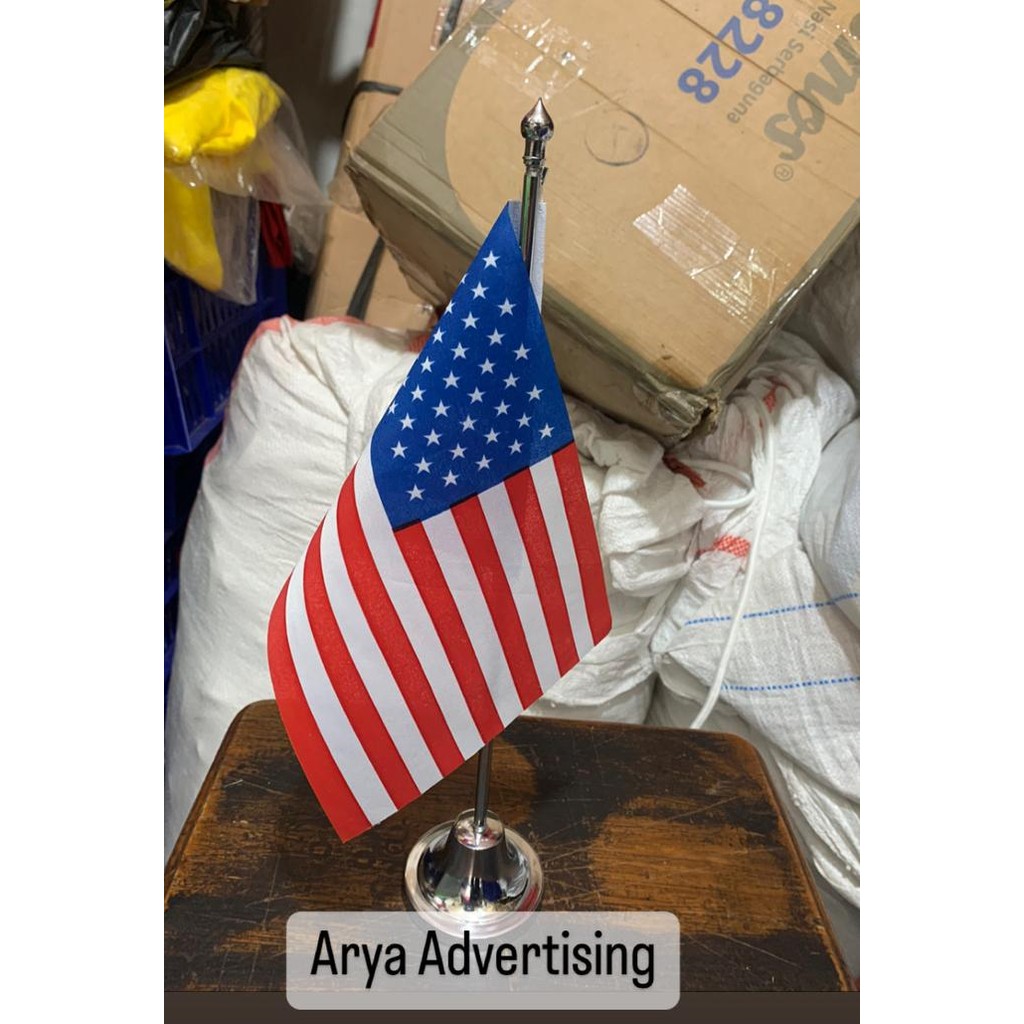 

Terlaris Bendera negara AMERIKA SERIKAT+tiang stainless meja SALE