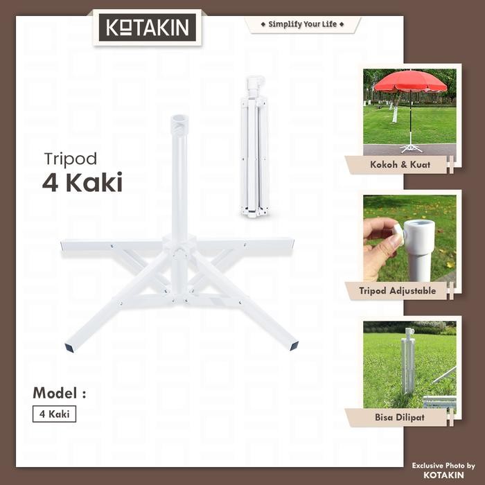 Kaki Tenda Payung Penyangga Tripod Tiang Payung Jumbo Dagang Parasol Ukuran 55 Cm
