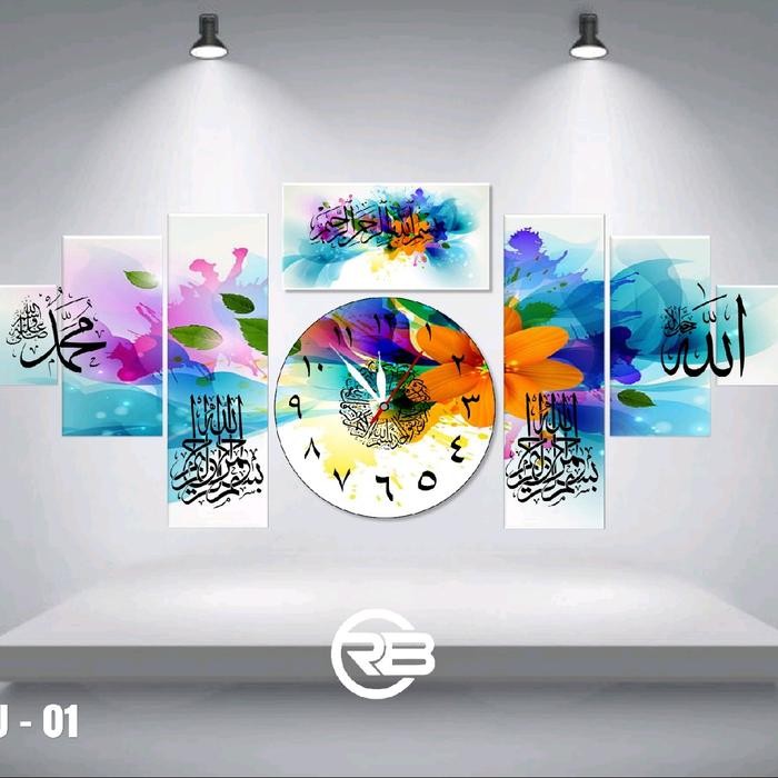 Jam Kaligrafi Jumbo Islami Motif Ka'bah /JAM DINDING RUANG TAMU /JAM DINDING MEWAH