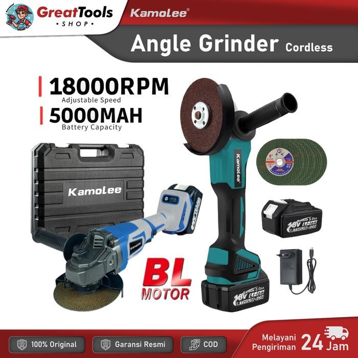 PREMIUM Kamolee-Mesin Gerinda-Cordless Angle Grinder Tanpa Kabel-DGA404/DGA504