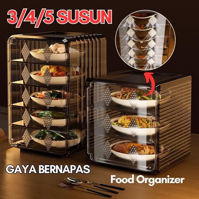 PREMIUM CODTudung Saji Susun 5 Jumbo/Tudung Saji Rak Makanan/Tudung Saji Kekinian Rak/Tudung Saji