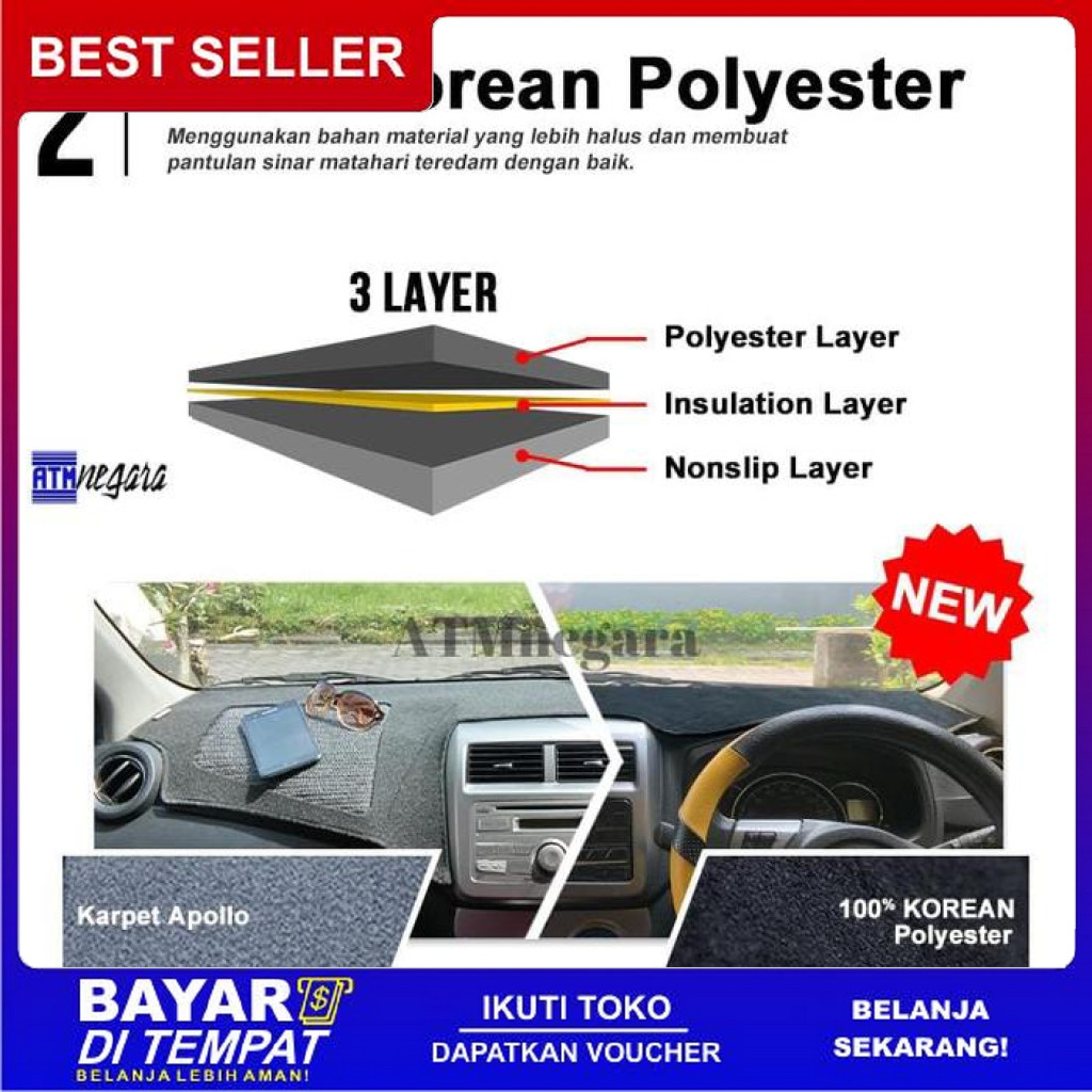 FREE ONGKIR AKSESORIS ALAS PELINDUNG COVER DASHBOARD PREMIUM MOBIL KARIMUN KOTAK BISA COD