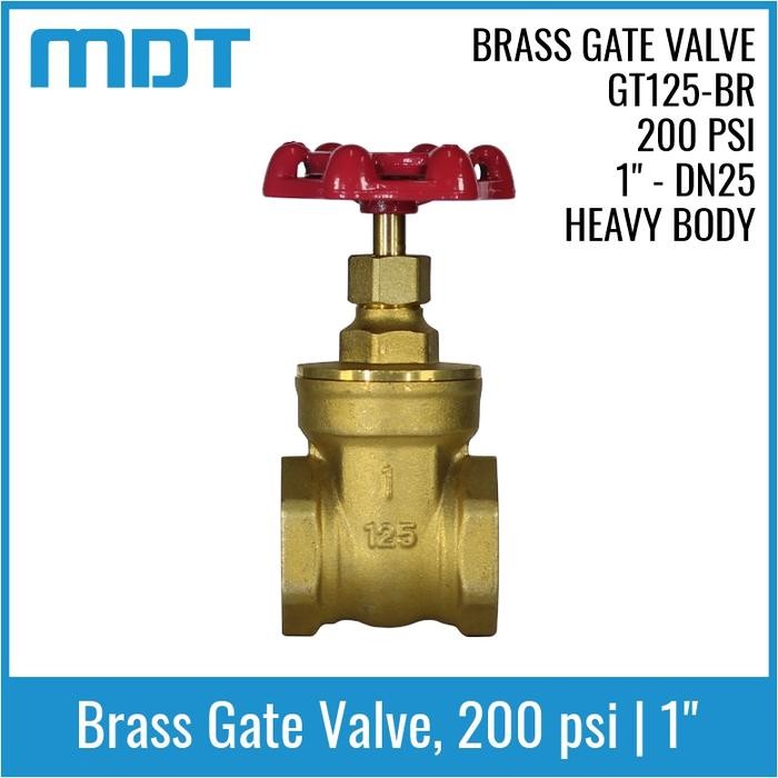 MDT GT125-BR GATE VALVE, BRASS, 1"