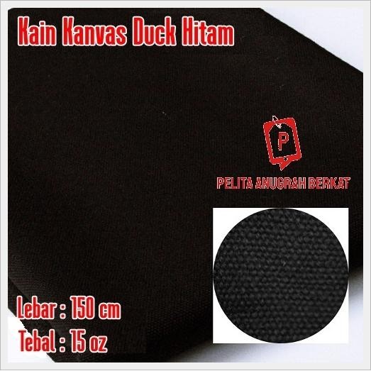 

KAIN KANVAS KATUN DUCK HITAM TEBAL ROLL METERAN / BAHAN TAS HANDBAG