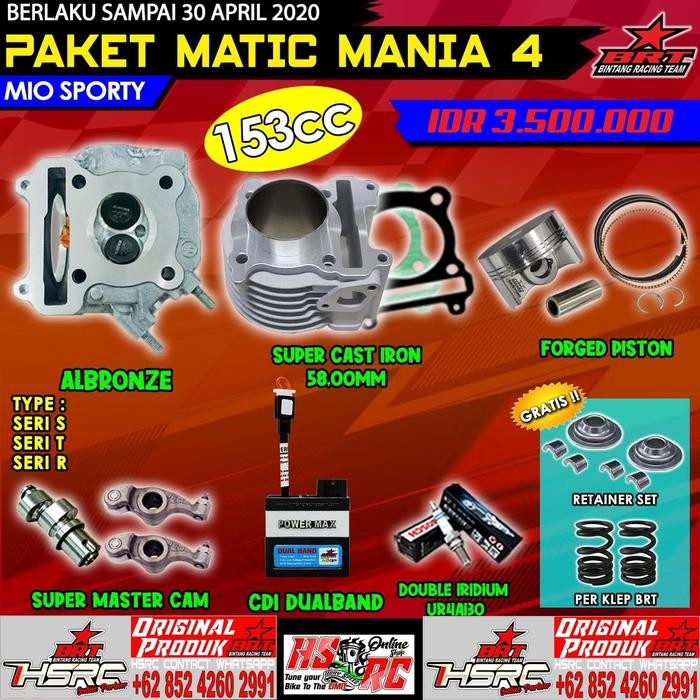PAKET KOMPLIT BORE UP BRT MIO Y Soul Nouvo 150 cc Kop Boring CDI masih ready