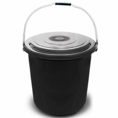 Ember Hitam 6 Galon 25L + Tutup + Gagang Ember Air Mandi Plastik Murah masih ready