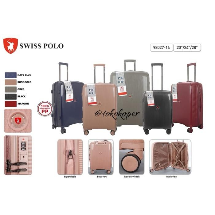 Koper Swiss Polo Size 28 Inch 98027 Bagasi Size Bahan Pp Expandable