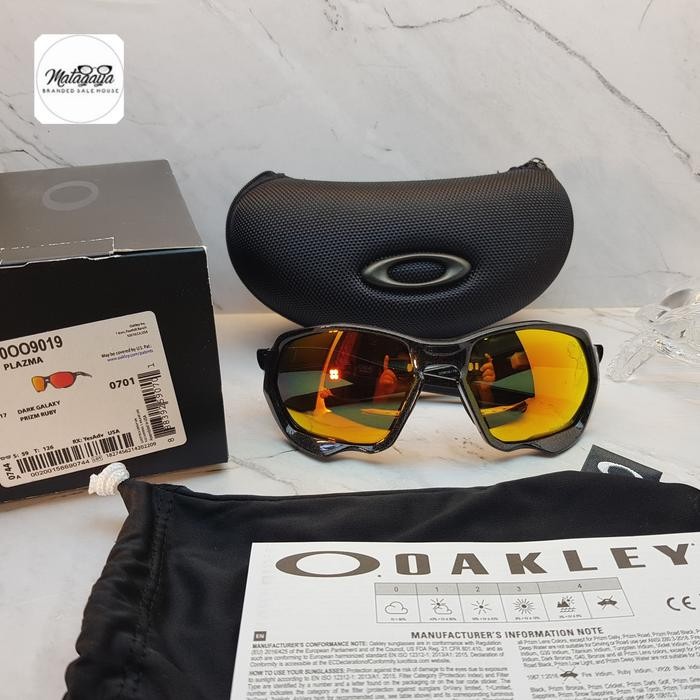 Sunglasses Pria Original Oakley PLAZMA (A) OO9019A 0159 FRAME MATTE BLACK LENS PRIZM GREY MADE IN