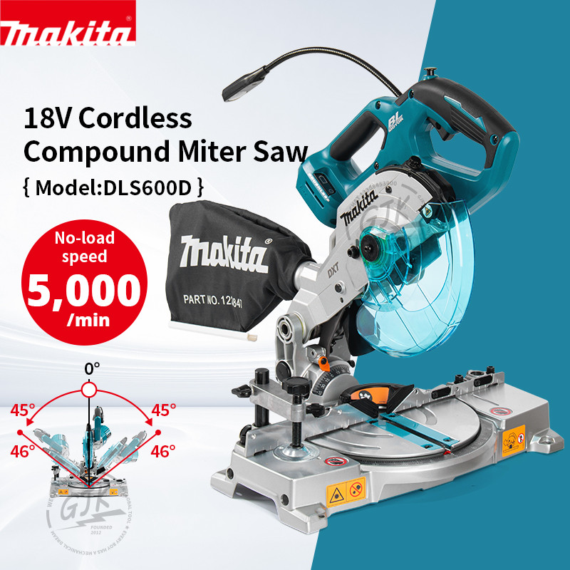 Makita DLS600 Mitre Saw LXT 18V 6-1/2" Cordless Dual Compound Mitre Saw with Brushless Motor & Laser