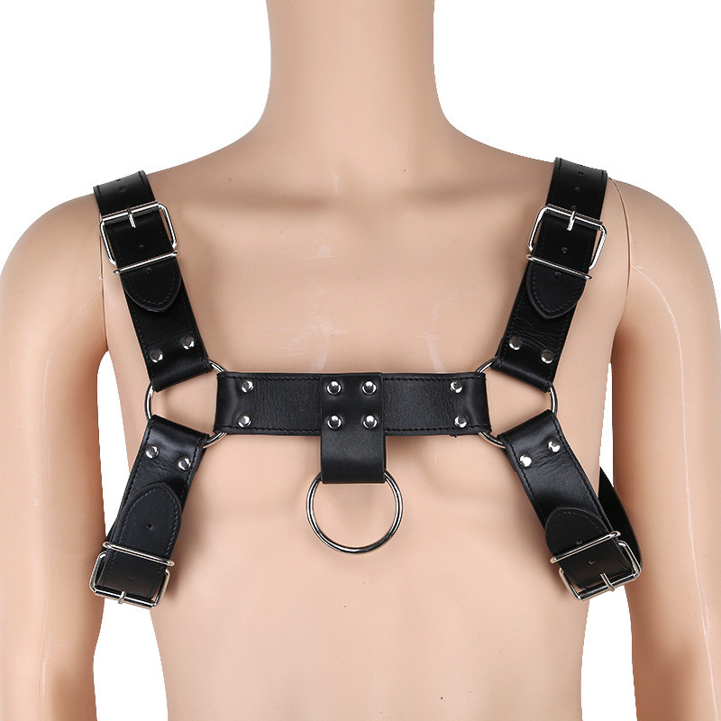 Men Leather Chest Harness Adjustable Body Bondage Strap Punk Male Lingerie Costume Exotic Accessorie