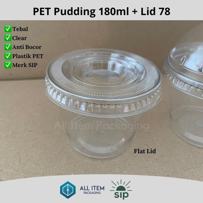 

Promo Pudding Cup Pet / Gelas Puding 180Ml + Lid Tutup @50 Pcs Sip 78 Plastik Berkualitas