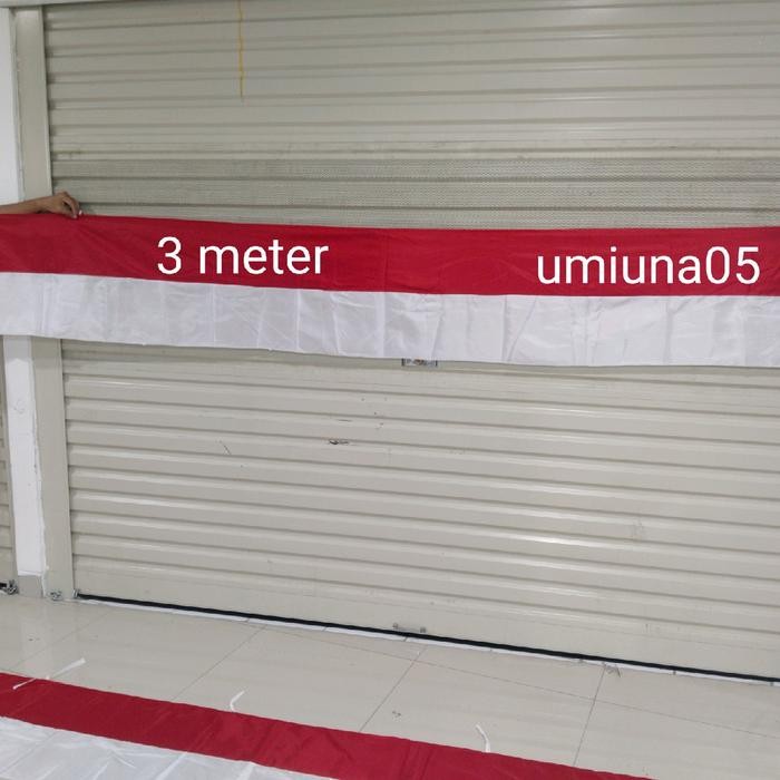 

Terlaris bendera umbul umbul panjang 3 meter x 50 cm bahan satin model lurus SALE