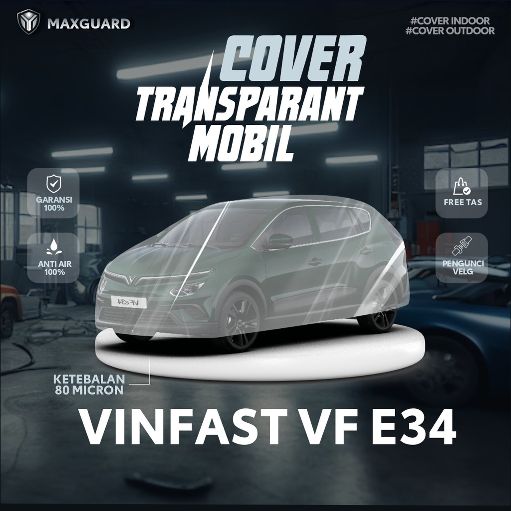 Cover Mobil Vinfast VF3 Transparan / Sarung Mobil VF3 Plastik / selimut Vinfast VF 3