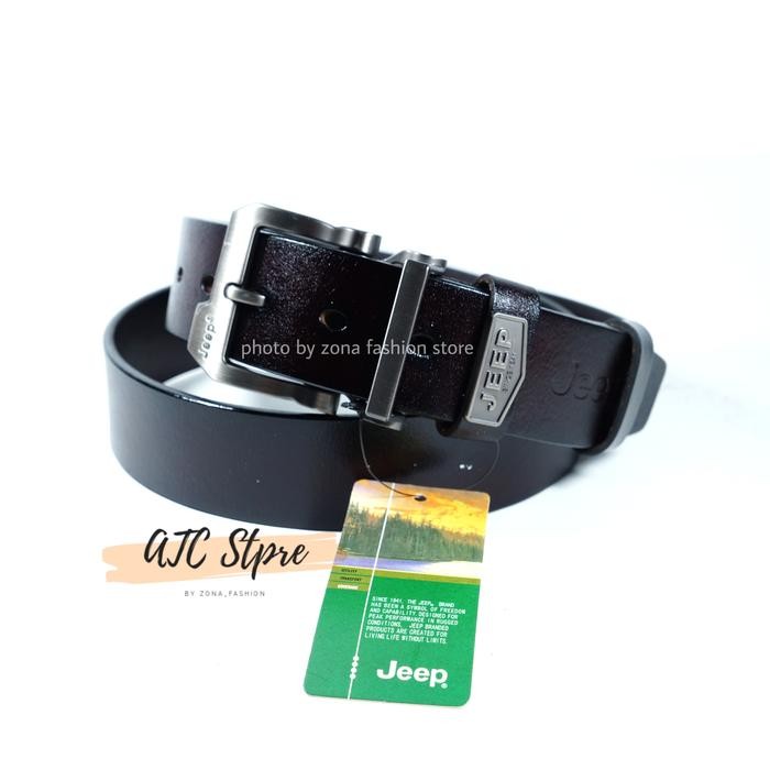 Paling Murah Ikat Pinggang Pria Gesper Sabuk Kulit Asli Jeep Premium