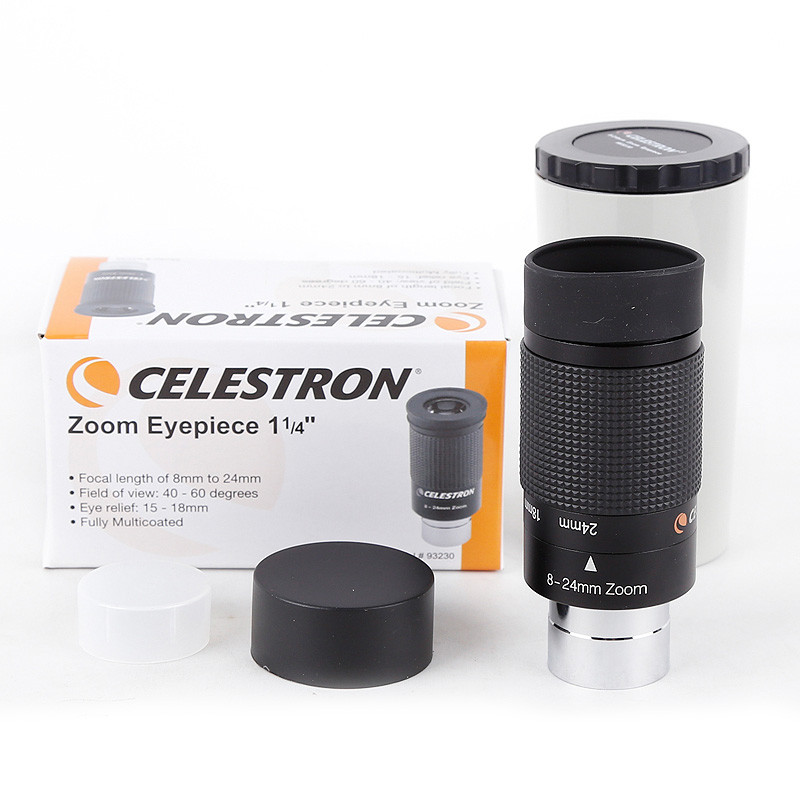 Celestron-High Power Versatile Eyepiece, 1.25 ", 8-24mm Zoom, Fully Multi Coated, 6 Element, 4 Group