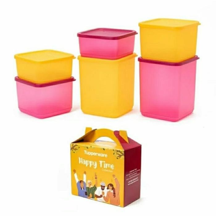 Beragam Toples Snack Tupperware Tropical Fiesta Set (6Pcs) Toples Kue Hkl6