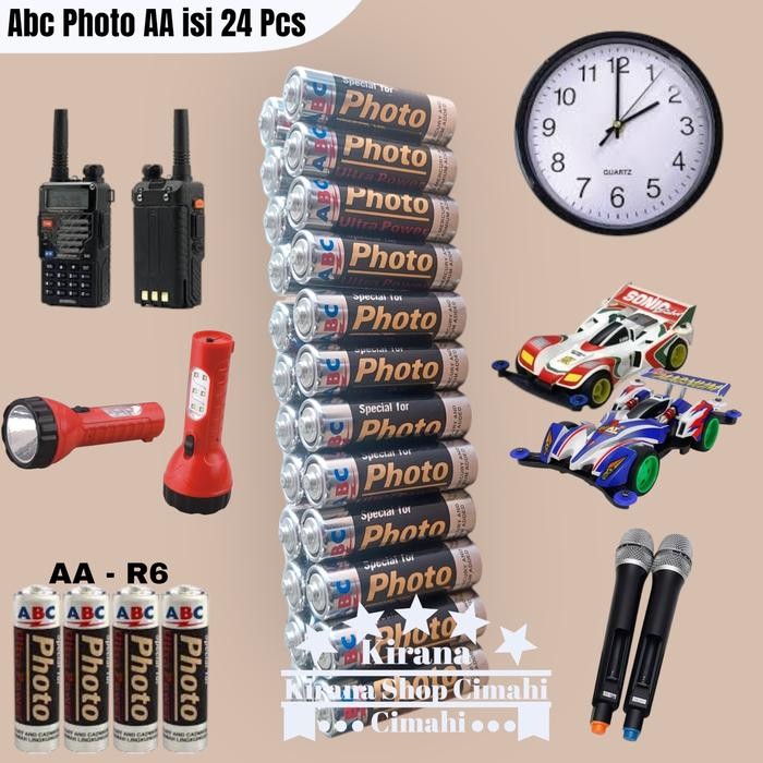 batre abc photo hitam aa isi 24 pcs /battery / batu baterai kode 991