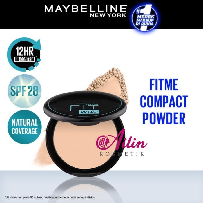 MAYBELLINE FIT ME MATTE+PORELESS POWDER 12H SPF28 PA+++ Oil Control (BARU) Bedak Padat