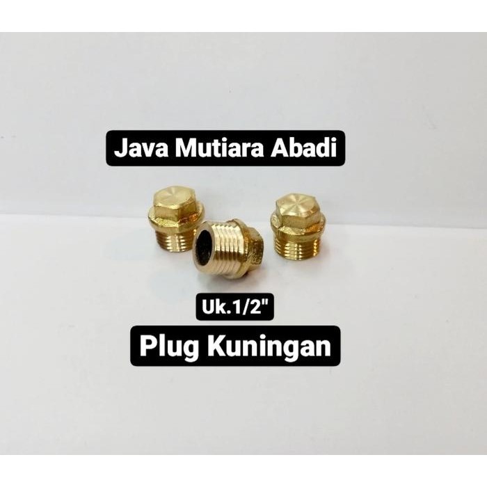 Plug 1/2'' kuningan (drat luar) Dop drat kuningan