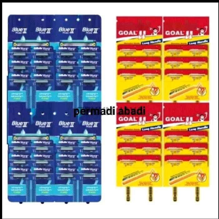 PISAU CUKUR BIRU KUNING /Pencukur brewok kumis jenggot 24PCS