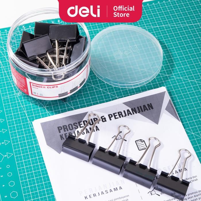 

Deli Klip Binder / Binder Clip - Hitam&Black 24/Tube 41mm E8562A