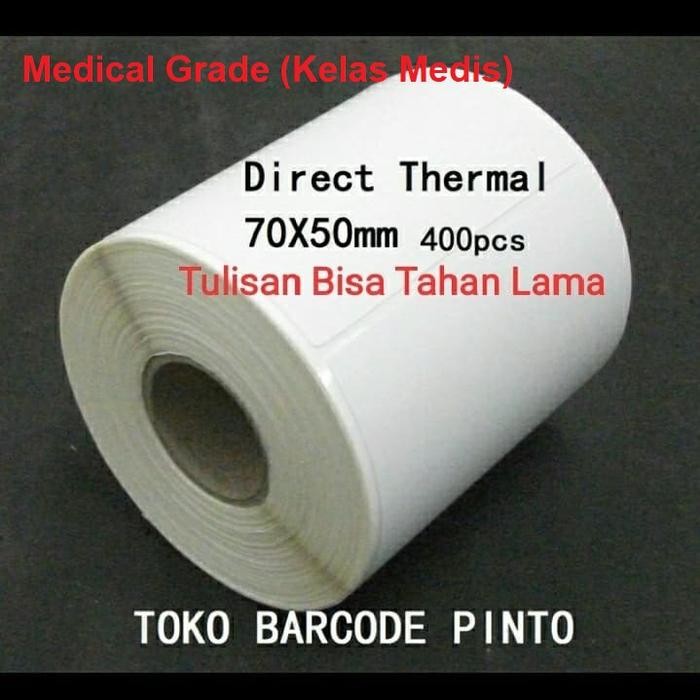 

LABEL STICKER BARCODE DIRECT THERMAL 70X50mm CORE 1" 1 LINE 400 PCS