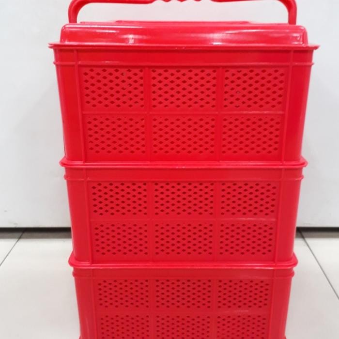 Keranjang Rantang Plastik Kue Tenong susun 3