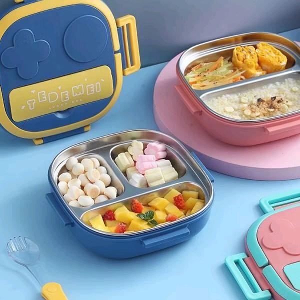 BEST SELLER Lunch Box Kotak Makan TEDEMEI 304 Bahan Steinless Premium Import FREE Sendok