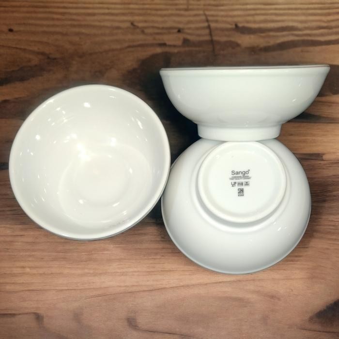 Sale Mangkok Makan Sango Diameter 17 Cm Putih Polos List Gold