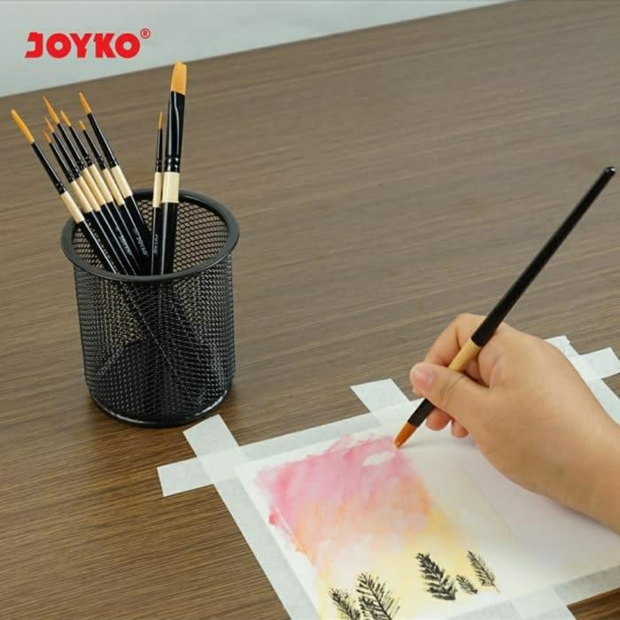 

JOYKO BR 9 PROFESSIONAL ARTIST BRUSH KUAS LUKIS BULU NYLON KUNING EMAS