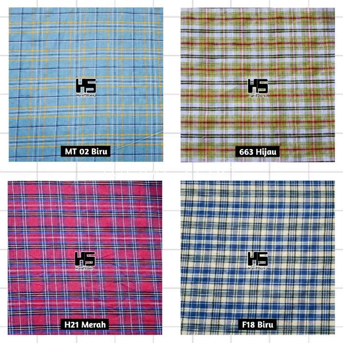 (Expert) Kain katun yardyed seragam sekolah motif kotak harga tertera per 0.5m #1