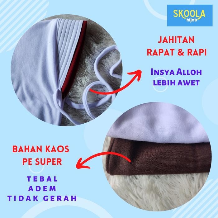 (Expert) Hijab Sekolah Anak SD MI Putih Pramuka Cokelat