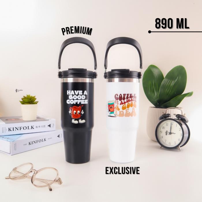 Tumbler Custom Tyeso Stainless 890ml 600ml Termos Botol Minum Kopi Tahan Panas & Dingin BPA