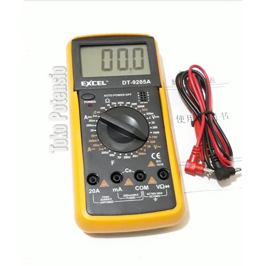 MULTI TESTER DIGITAL EXCEL DT9205A