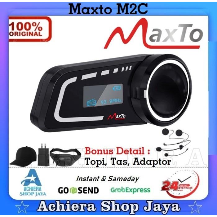 Maxto M2C & Maxto M2 Bluetooth Intercom 6 Rider Party Call Original Promo