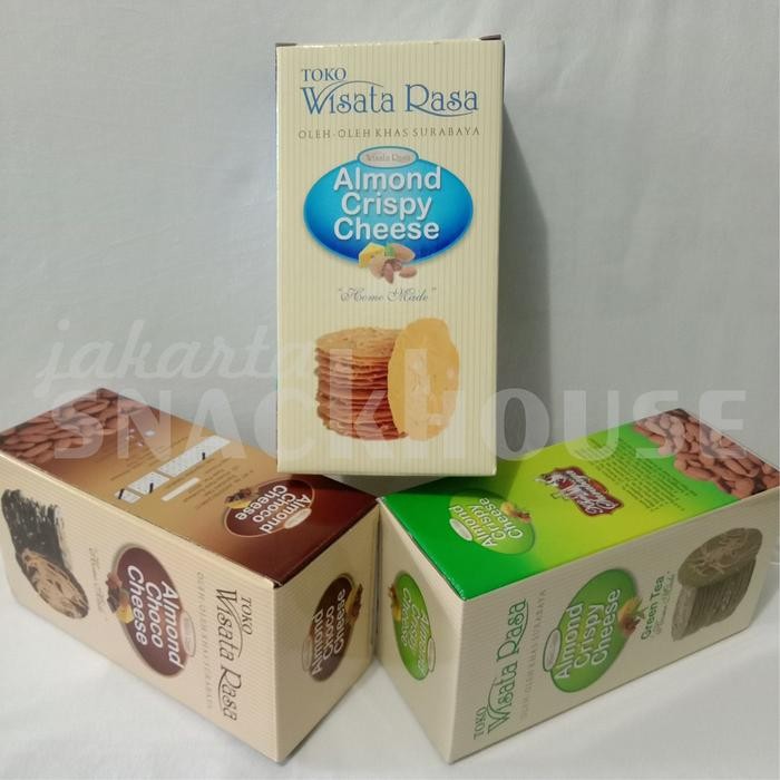

Ger ALMOND CRISPY CHEESE WISATA RASA SURABAYA 120 GR CHOCO GREEN TEA ORIGINAL
