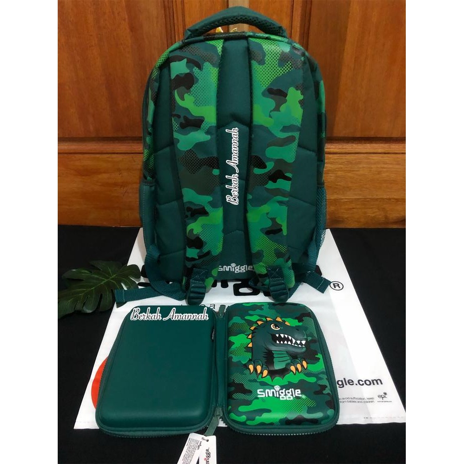 Smiggle Dino Green Set/Smiggle Original/Tas Ransel Anak