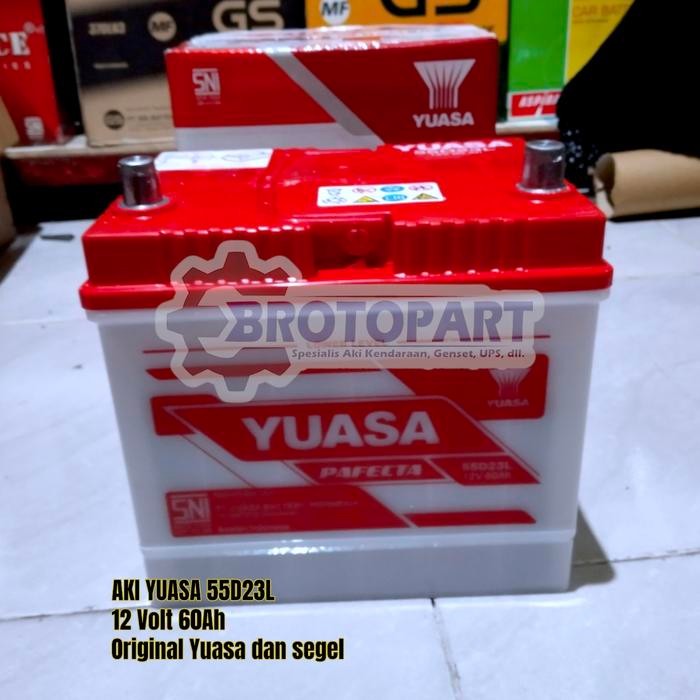 Aki Mobil Yuasa 55D23L Pafecta/Basah 12V 60Ah